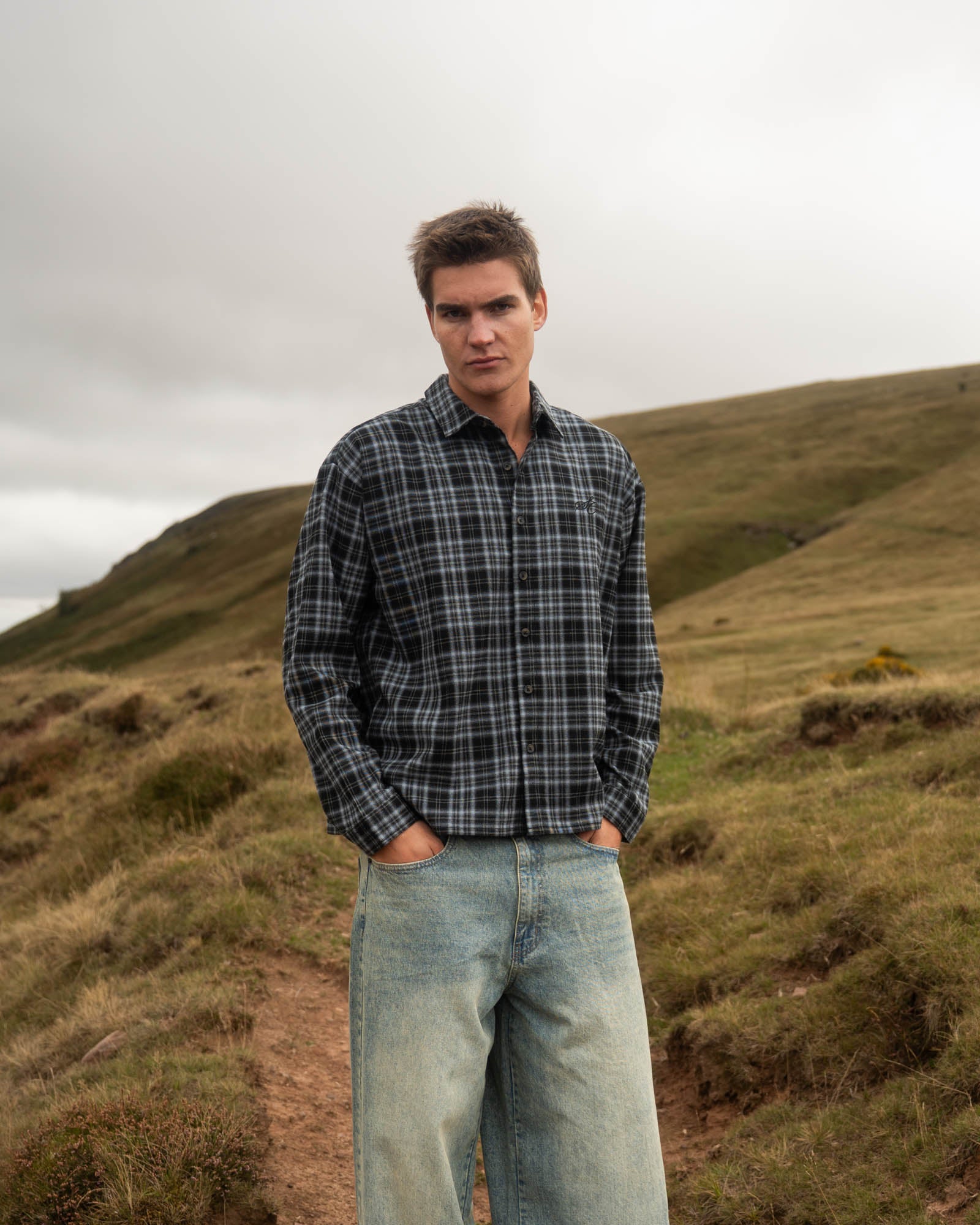 Checked Flannel Shirt grey